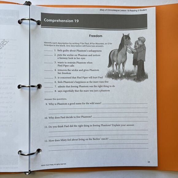 BJU Press Reading 5 Quests Student Handouts Homeschool Curriculum 452391 - Picture 11 of 16